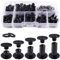 YIXISI 80 Set M5 x 4/6/8/10/12 mm Chicago Vis Assortiment Kit, 5 Tailles Kit de Rivets pour Cuir Cruciforme, pour DIY, Décoration de Cuir, Réparation de Reliure, Noir Pistolet