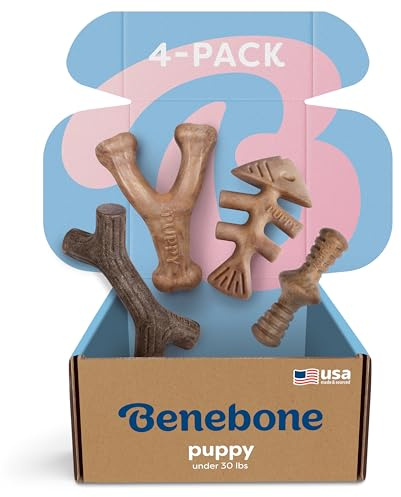 Benebone Cucciolo Conf. da 4 Giochi da Masticare, Ossa, Piccolo