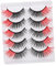 FOYTOKI Lot De 5 Paires De Faux Cils Artificiels Moelleux De Couleur Fine En Rouge