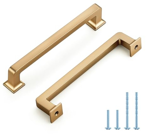 HOME EDIT 10 Pack 5 Inch Champagne Bronze Cabinet Handles Solid Zinc Alloy Pulls for Kitchen Cupboard & Drawer Hardware