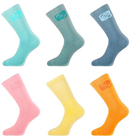 FREEGUN Chaussettes Homme & Femme, Coton Lot de 6 | Mixte, Adulte, Chaussette Haute, Idéal Basket/Sneaker Sport, Mi-saison/Hiver, Épais, Stretch, 6 Paires
