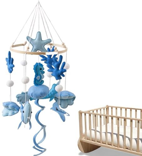 Baby Mobile - Kinderzimmer Deko Mobile | Beruhigendes Meerestier Spielzeug Für Neugeborene Mädchen Kinderzimmer Laufstall Dekoration