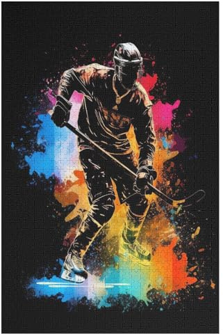 1000-teiliges Puzzle Für Erwachsene, Eishockey Holzpuzzle, Gehirn-Herausforderung,Puzzles Spielzeugspiel 78×53cm