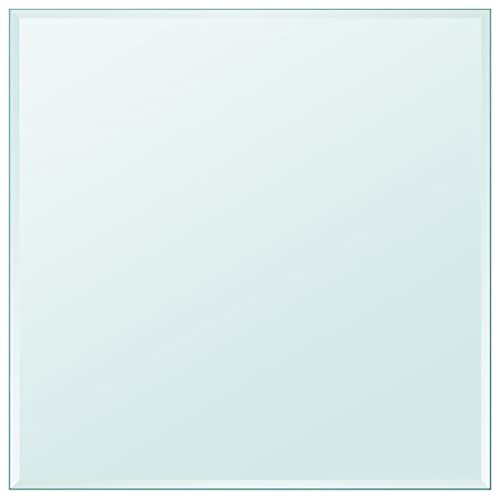 WRJENFSC Dessus de Table carré en Verre trempé 700 x 700 mm, Plateau de Table Transparent 6 mm d'épaisseur, Design épuré pour Salon, Cuisine et terrasse