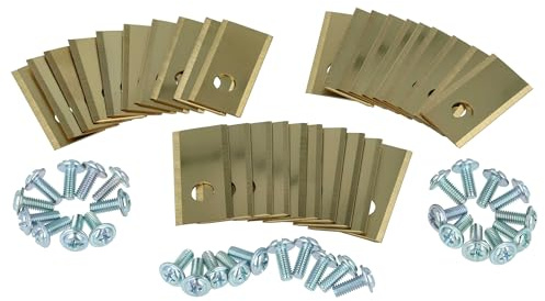 vhbw 30x Ersatz-Messer kompatibel mit Worx L 2000 i, L 1500i, L1500i, L2000i Rasenmäher - Ersatzklinge Silber Gold, Titan-Apatit