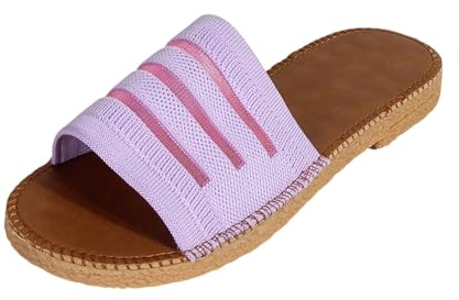 SCBFDI Ciabatte Piscina Donna Sandalo da con Fascia Ampia in Tessuto e Suola Piatta Design Casual Estivo per Uso Quotidiano Passeggiate Allaperto Scarpe con Zeppa Donna Estive Viola 41