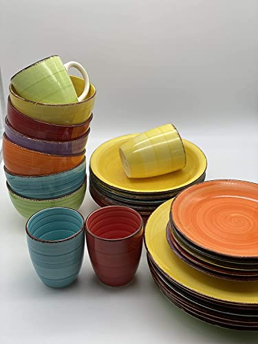 Kombiservice Geschirrset Tafelservice Kaffeeservice Porzellan Geschirr Uni (Suppteller 21 cm)