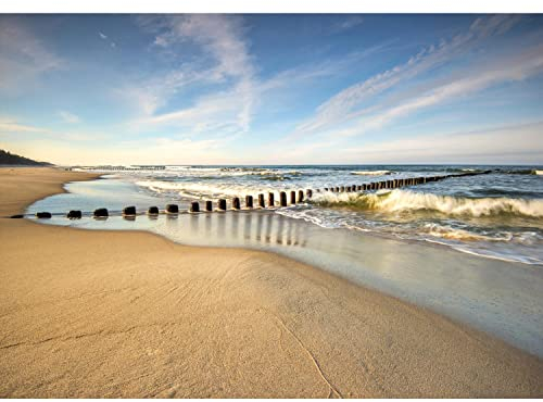 Runa Art Papier Peint panoramique Sea beach 352 x 250 cm Toison Mur XXL Moderne Décoration Murale Salon Chambre á Coucherr Bureau Salle orange bleu 9488011a