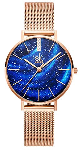 SHENGKE Classique Simplicité Femmes Montre Bracelet en Cuir Véritable Femmes Élégantes Montres Dames Montre-Bracelet
