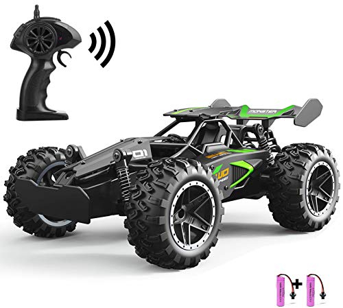 SZJJX Remote Control Cars – 2.4GHz High-Speed RC Car for Kids, 15KM/H+ 2WD Off-Road Car with 2 Rechargeable Batteries, Electric Remote Control Truck Toy for Boys & Girls Gifts (Green)