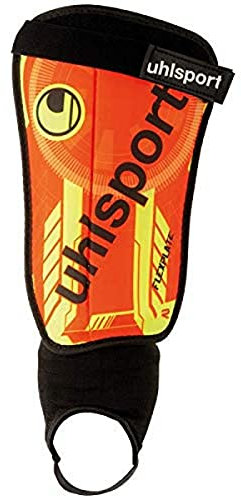 Uhlsport Unisex – Erwachsene Flex Plate Schienbeinschützer, Fluo orange/Fluo gelb/sch, XXS
