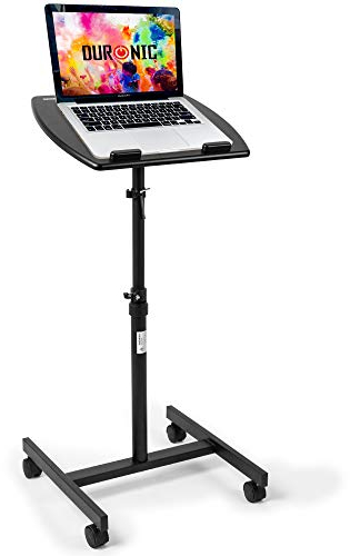 Duronic WPS27 Arbeitstisch | Laptoptisch 50 x 40 cm bis 10 kg | Computertisch mit Rollen | Höhenverstellbarer Projektortisch für Beamer | Sitz-Stehtisch Schreibtisch Rolltisch Beistelltisch Sofatisch