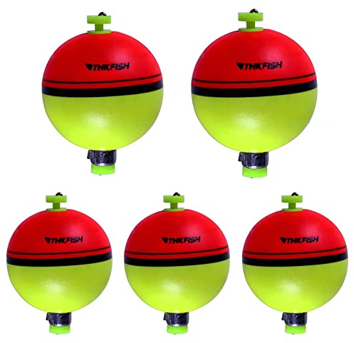 THKFISH Posen Angeln Set 5 Stück Eva Schaum Runden Schweben Angelposen Slip Bobbers Angelzubehr Schwimmer Angelsets 18g (50 * 50mm)