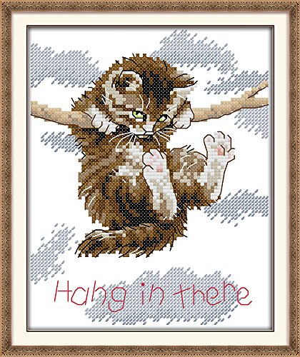Do-It-Yourself-Stempel-Kreuzstich-Stickset Komplette Reihe von vorgedruckten Starter-Kits für Anfänger - Hold On 23x27cm