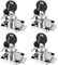 Kitmose Zylinderschloss-Set, 4 Stück, gleichschließend, mit 8 Schlüsseln, 20 mm, Zylinderschloss, sichere Aktenschublade, Kommode, Wohnmobil-Zylinder, Ersatzbeschläge, verchromte Zinklegierung