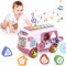 Yellcetoy Spielzeug Geschenk ab 1 Jahr Mädchen, Musikalischer Bus mit Xylophon Motorikwürfel Rassel Rad, Baby Sinnesspielzeug Motorikspielzeug Lernspielzeug für Kinder ab 12-18 Monate Rosa
