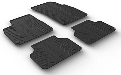 AROBA GL0251Q8 Design Gummi Fußmatten kompatibel mit Audi Q8, SQ8, RSQ8 ab BJ. 05.2018> erhöhter Rand 4 TLG Farbe Schwarz Gummimatten Automatten passgenau