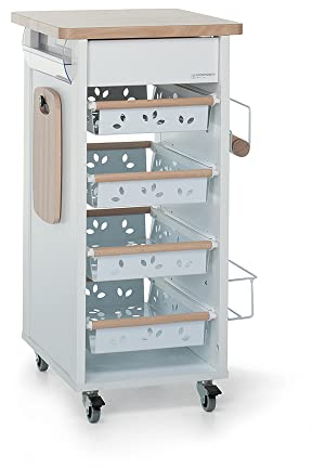 Foppapedretti Bistrot Carrello Cucina, Bianco naturale