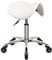 WKWKER Robuster Rollhocker mit Rädern Hydraulischer Drehgelenk Verstellbarer Rollhocker Ergonomisch Dickes Leder Sitzhocker Stuhl für Küche Zeichnen Labor Büro Salon Nachricht Hocker - Weiß