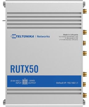 Teltonika RUTX50 industrieller 5G LTE Router, 2X SIM,4X GigaBit LAN, Quad Core CPU, 256 MB RAM, 9-50V, Made in Europe