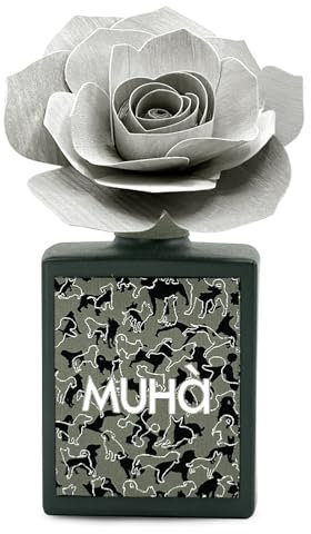 MUHA' Profumatore Diffusore Art Rosa con Ricamo 200ml Acqua e Sale