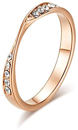 Wycian Alliance Femme Rose Gold, Bague Petit Doigt Homme Acier Inoxydable Taille 54 Bague Mobius Personnalisable Alliance Bijoux