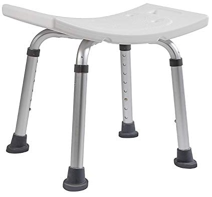 Joparri Duschhocker Duschstuhl für Senioren, Anti-Rutsch Badhocker Höhenverstellbar 35-55cm, Aluminium Badsitz Belastbar bis 136 kg fur Alten und Schwangere