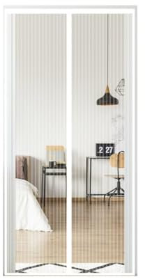 FIOVIP Porta magnetica per zanzariera, 80x160cm Tenda, chiusura automatica, facile installazione senza fori, zanzariere magnetiche per ingresso/balcone, ecc. (poliestere, Bianco)