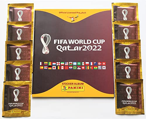 Panini World Cup 2022 Qatar - Leeralbum + 10 Tüten Sticker internationale Version WM