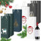 Frasheng 12 x Weihnachten Flaschentüten Geschenktüten, Geschenktaschen mit Seilgriffen, Geschenktüten für Wein, Flaschentüten für Weihnachten, Geburtstage, Partys (34,2 x 10 x 9,5cm)