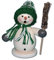Holzwaren Egermann Rauchmann/Räucherfigur aus Holz - Schneemann mit Besen - Accessoires in Grün - Höhe: ca. 15 cm - Made in Germany