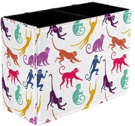 VAPOKF Run Jump Pot à crayons à suspendre pour bureau, 2 compartiments, pot à crayons, pinceaux de maquillage, organisateur de fournitures de bureau pour la maison et le bureau