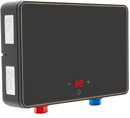 NaMaSyo Mini Elektrischer Durchlauferhitzer 3.5KW-5.5KW 220V Wärme Warmwasserbereiter Instant Klein Durchlauferhitzer Sofortige mit LED Temperaturanzeige Für Bad Küche Badezimmer