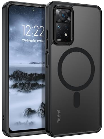 YINLAI Cover per Xiaomi Redmi Note 11 Pro 5G/4G, compatibile con MagSafe, Magnetica Custodia Traslucida Opaco Posteriore Custodia Sottile Protezione Fotocamera Antigraffio Case per Redmi Note 11 Pro,