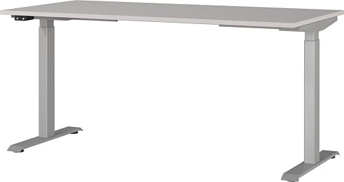Germania Schreibtisch 7908-643, in Kaschmir/Silber, EL. höhenverstellb., 160 x 120 x 80 cm (BxHxT)