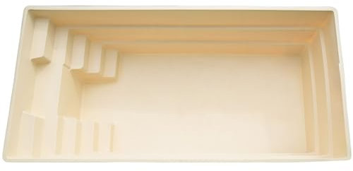 Schwimmbecken mit Starren Wänden, Swimming Pool zum eingraben UV-beständig, 6m x 3m x 1,5m, für 6-8 Personen bequem, einbaufähig, leicht zu installieren (Beige)