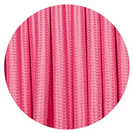 LEDSone 2 Core Rose Pink 1m Vintage 2 Core Round 18 Gauge Cable Fabric Cloth Covered Electrical Wire, 3.28ft 2 conductors Lamp cable Modern Cloth Covered Wire for Pendant Lamp Industrial DIY Project