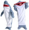 Bocguy Hai Decke, Shark Blanket Flauschig, Hai Kostüm Kuscheldecke, Shark Onesie Warm, Shark Costume Tragbare, Decke mit Ärmeln Geeignet für 125-200cm Erwachsene & Kinder Im Winter Warm Halten(Blau)