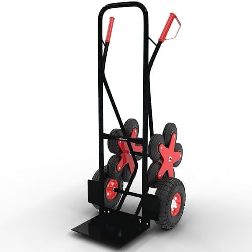 MAXCRAFT Sack Truck Heavy Duty up to 200 kg Hand Truck Stair Climber Trolley Barrow & Cart - 12 Wheels in Black
