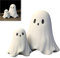 Halloween Geisterfigur - Niedliche Keramik Geist Statue, Gruselige Halloween Deko für Zuhause, Resin Geisterfigur für Innen- und Außenbereich, Halloween Tischdeko und Regaldekoration (D)