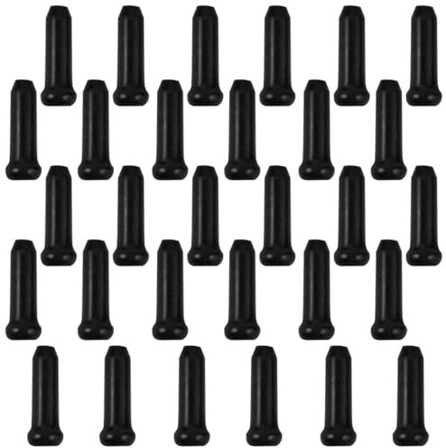 30pcs Bike Cable Ends, Alloy Brake Cable End Caps, Road Mountain Bikes Brake Tips Crimps, Gear Ferrules for Bicycle Brake Cable Shifter (Black)