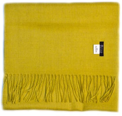 Hipster Schal aus 100% Wolle Herrenschal Damenaschal Alpakaschal, eleganter Winterschal Wollschal aus feiner 100% Alpaka Wolle, weich, warm, pures elegantes Naturhaar unisex (light olive)