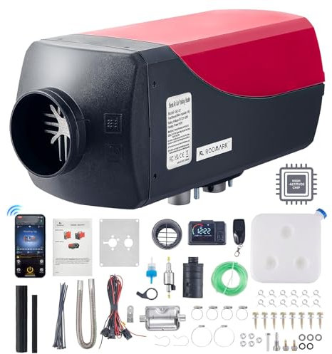 Dieselheizung, 5 kW, 12 V, separater 10-l-Kraftstofftank, Bluetooth, App, Fernbedienung und LCD-Bildschirm, automatische Höhenanpassung (max. 5.500 m), für LKW, Anhänger, Wohnmobil, Transporter, Boo