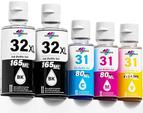 31 Ink Bottle Set Compatible for HP 32XL Black Ink Bottle Replacement for HP Smart Tank 6001 5101 5000 7602 7301 651 7001 7002 5102 7300 7302 5103, Smart Tank 32 Ink for Plus 551 570 580 750 Printers