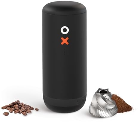 Macinacaffè Elettrico Nuttii Burr, Nero Opaco | Macine Coniche Regolabili, 20 Livelli di Macinatura, per Espresso, Pour-Over, French Press, Moka, Ideale per Casa e Viaggi