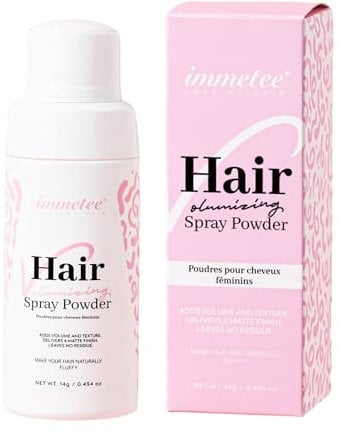 immetee Polvos Volumen Pelo Mujer, Polvo Texturizante de Cabello, Polvos para el Pelo Volumen Instantáneo, Sin Residuos y Adecuado para Todo Tipo de Pelo (14g, 0.5 oz)