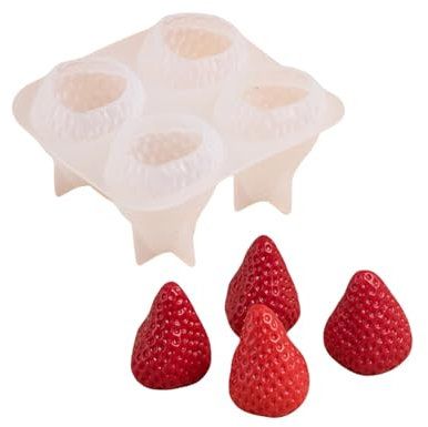 Ksikdeg Moldes 3D para velas de fresa, moldes de silicona para hacer velas, moldes de resina epoxi para hornear