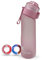 AROMA H20 Bouteille 650ML avec 2 goût pods, 1 paille, 2 brosses. 0 sucres, 0 calories, juste des arômes naturels. (Rose opaque)