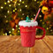 Gobelets recyclables - Motif sapin de Noël - Tasse à eau en céramique avec couvercle et paille - Réutilisable - Pour couple - Café (A, 8 x 11 cm)