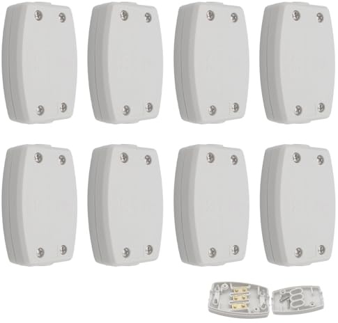 8 Pcs 3 Terminal Electrical Junction Box, Electric Connectors For Wiring, 13A 250V Flex Electric Cable Connector For Indoor Lighting, Electrical Power, Automotive Wiring (White)
